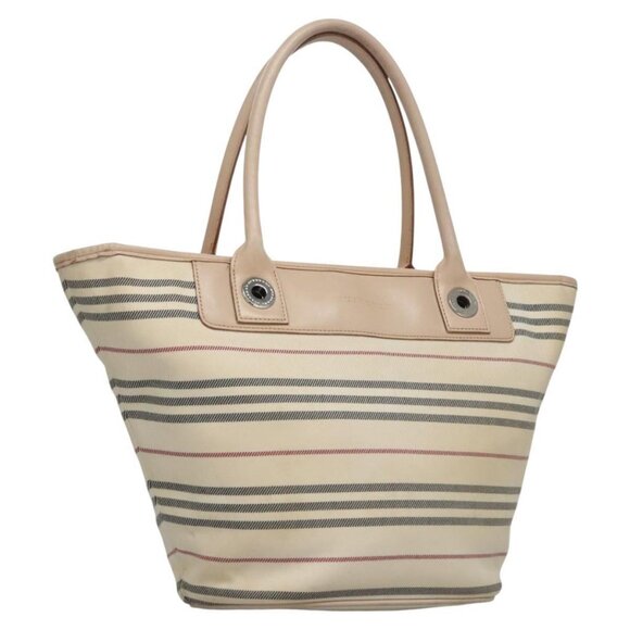 BURBERRY Hand Bag Canvas Beige Auth ti2859 - Picture 1 of 16